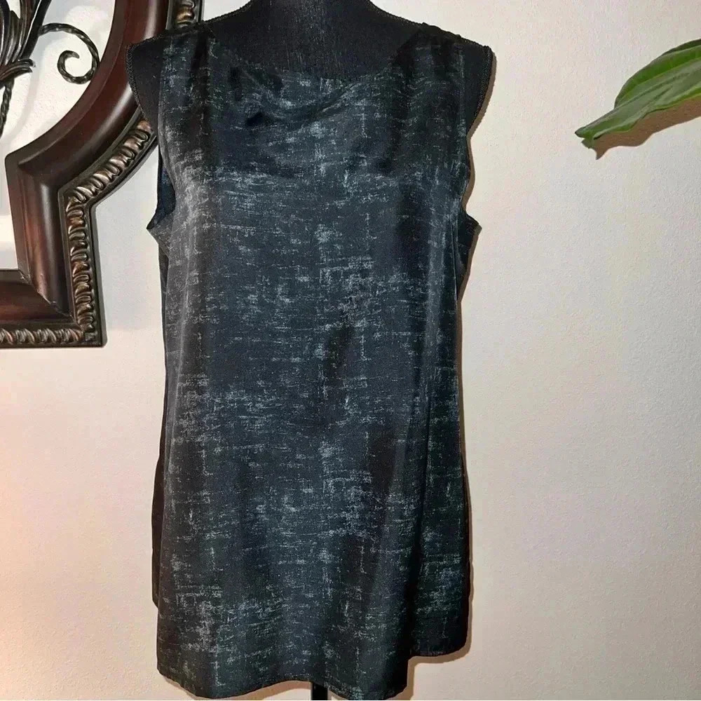Eileen Fisher Women’s 100% Silk Sleeveless Tank Camisole Top Green Back
